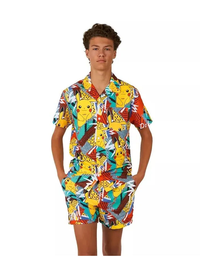 Летний комплект из 2 предметов: рубашка и шорты с Пикачу для Big Boys Opposuits — изображение 1 из 3, мульти