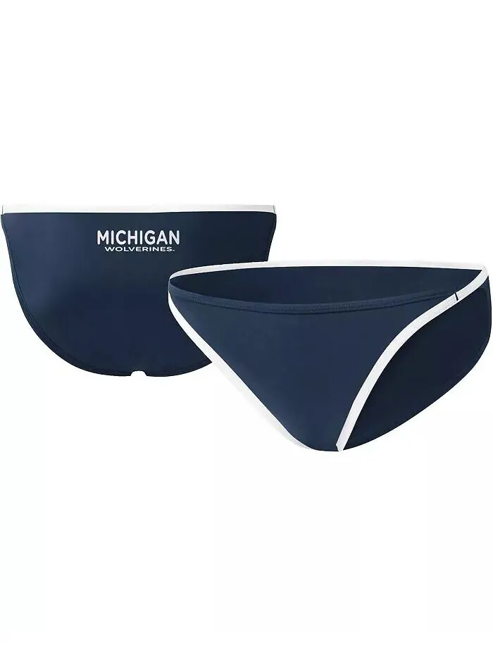 Женские плавки бикини Michigan Wolverines Play Action темно-синего цвета G-Iii 4Her By Carl Banks — изображение 1 из 3