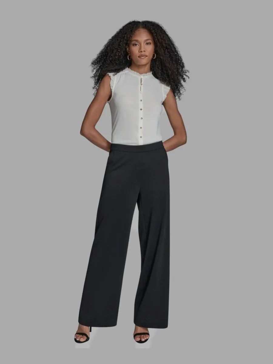 Женские брюки с широкими штанинами BCBG — изображение 1 из 6, черный