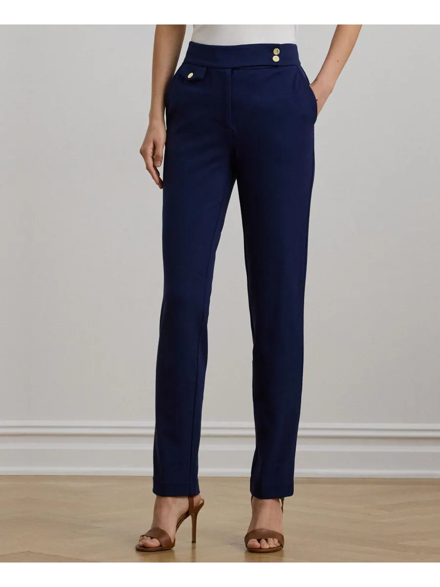 Женские укороченные брюки из ткани понте, размеры P/XS - 3X Lauren Ralph Lauren — изображение 3 из 6, темно-синий