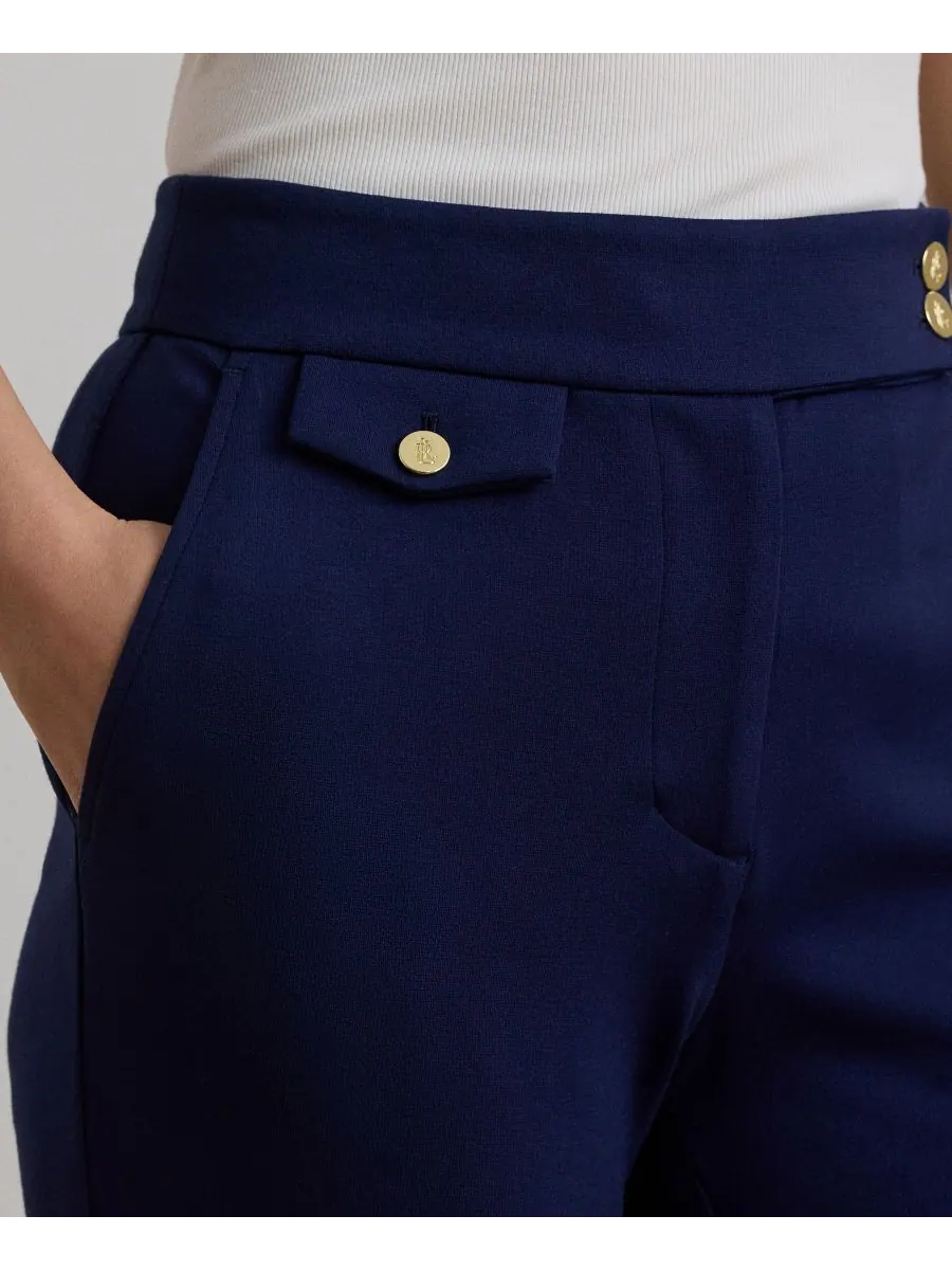Женские укороченные брюки из ткани понте, размеры P/XS - 3X Lauren Ralph Lauren — изображение 5 из 6, темно-синий