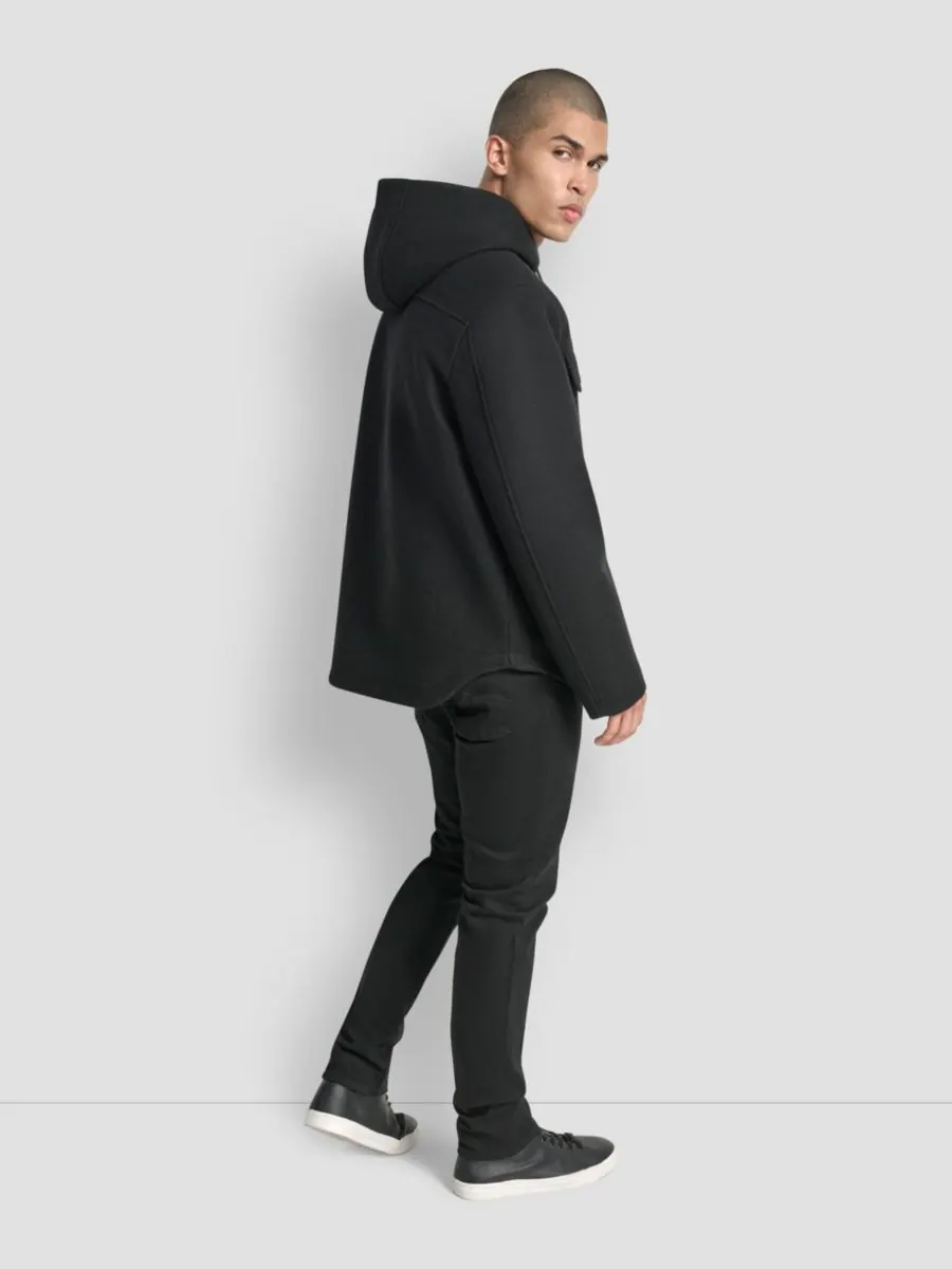 Мужская рубашка-куртка с капюшоном из искусственной шерсти DKNY — изображение 4 из 4, черный