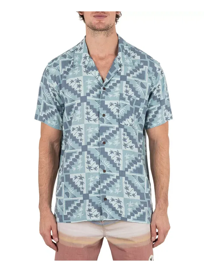 Мужская рубашка Laguna Camp с коротким рукавом Hurley — изображение 1 из 5, серый