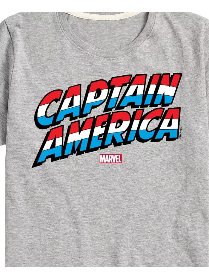 Футболка для мальчиков с принтом Captain America — изображение 2 из 2, серый