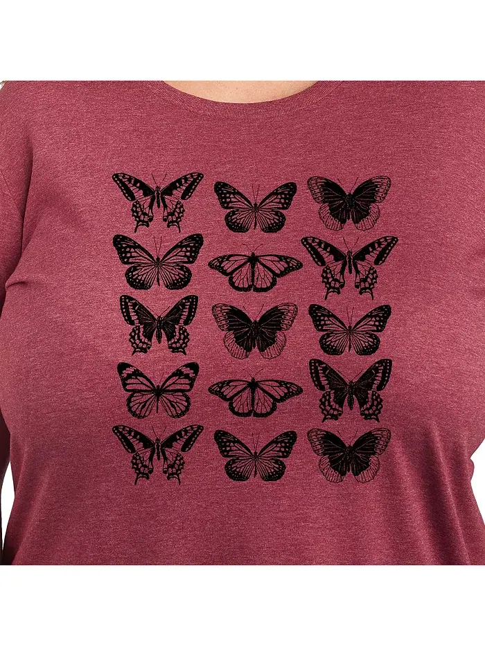 Футболка с принтом Butterfly Grid Plus Size Hybrid Apparel — изображение 2 из 3, красный