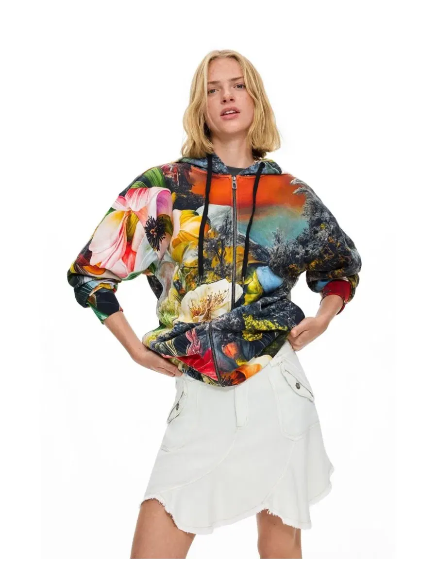 Женский свитшот с принтом, модель Printed Desigual — изображение 1 из 5, мульти
