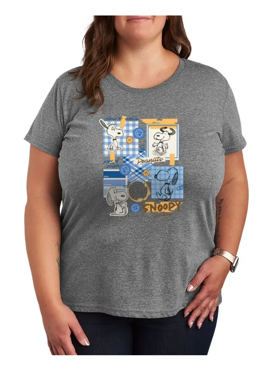 Футболка с принтом Peanuts Snoopy Fashion Sketchbook Hybrid Apparel — изображение 1 из 3, серый