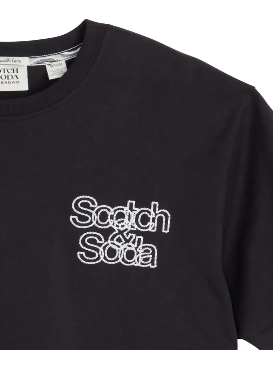 Футболка с принтом, короткий рукав SCOTCH & SODA — изображение 3 из 3, черный/красный