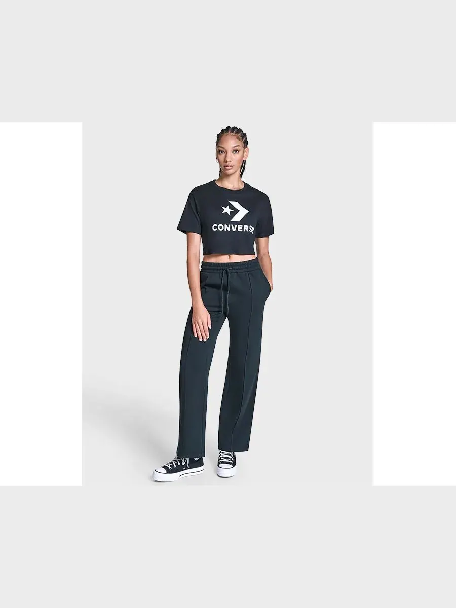 Женская укороченная футболка «Звезда и шеврон» Converse — изображение 4 из 5, черный