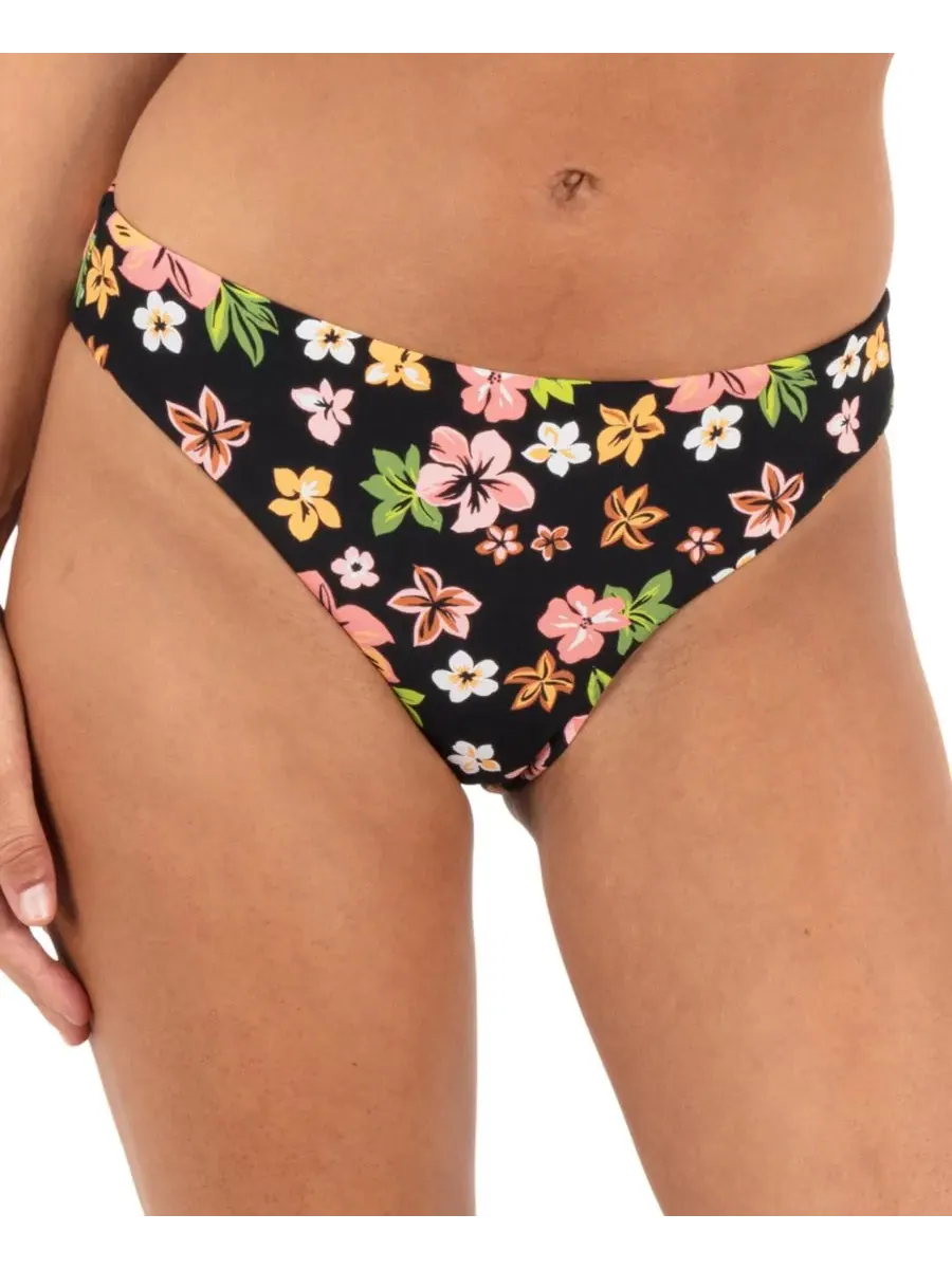 Женские плавки Max Hibiscus Dream Mid-Cheeky Hurley — изображение 1 из 4, черный