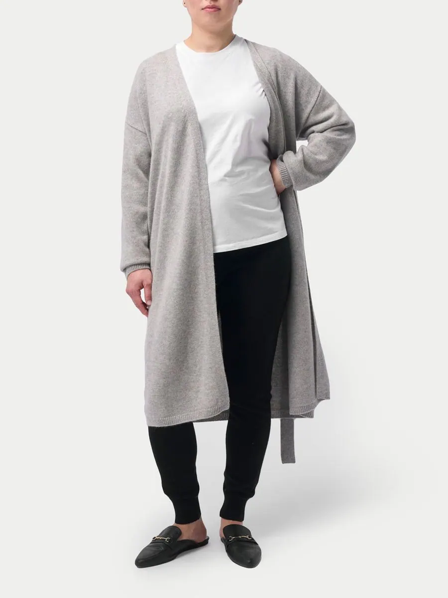 Длинный кашемировый халат для беременных Gobi Cashmere — изображение 2 из 7, серый-серый