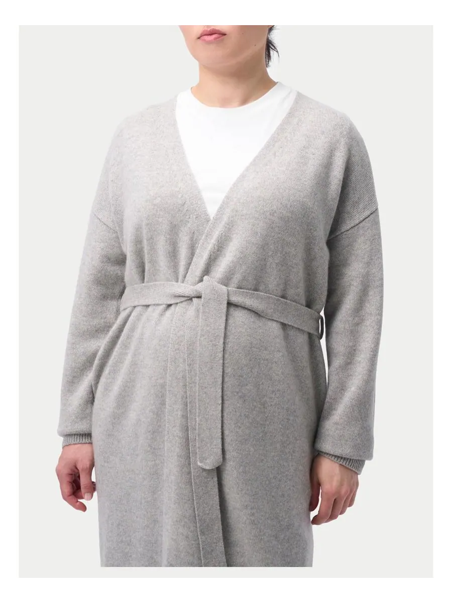 Длинный кашемировый халат для беременных Gobi Cashmere — изображение 5 из 7, серый-серый
