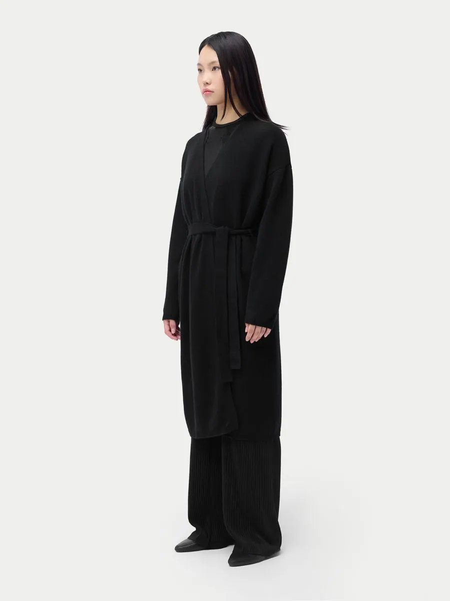 Длинный кашемировый халат для беременных Gobi Cashmere — изображение 4 из 7, черный-синий графитовый