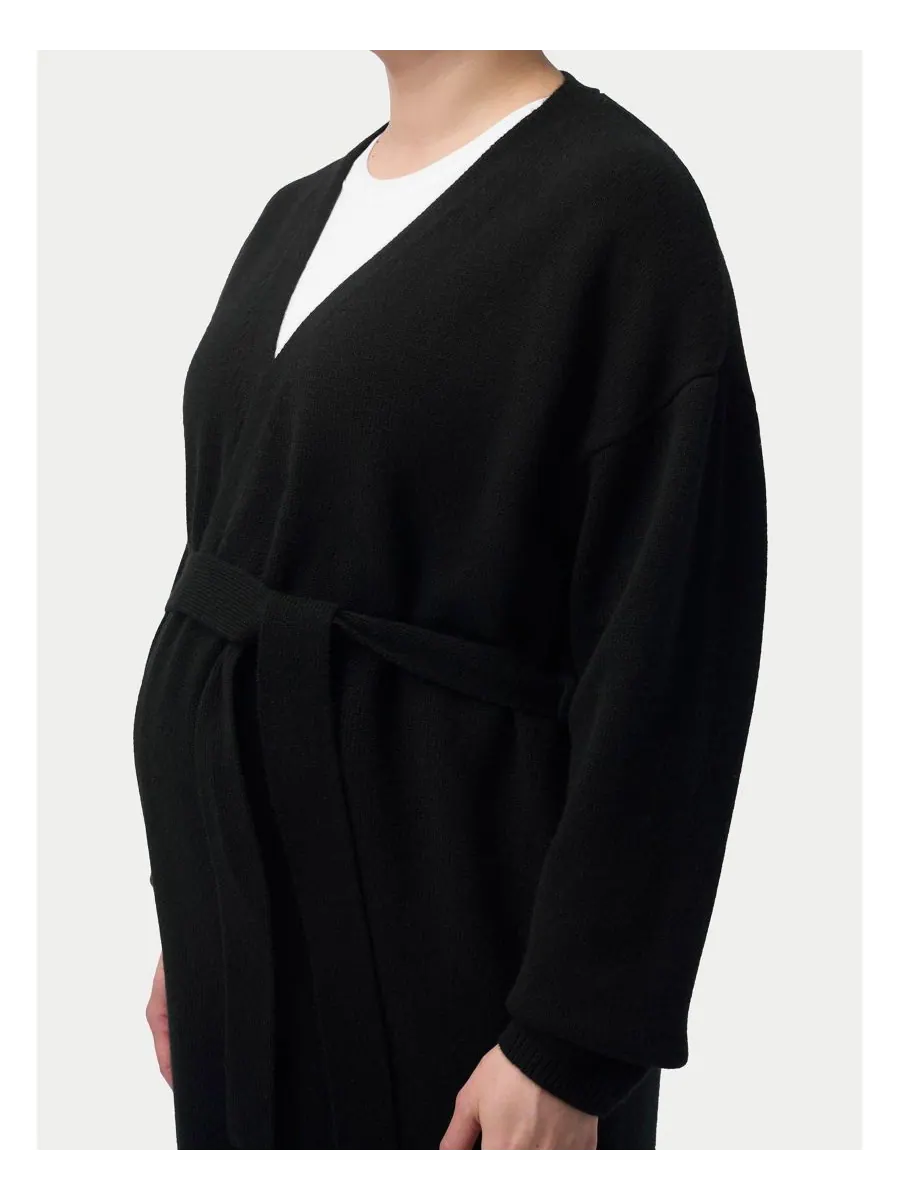 Длинный кашемировый халат для беременных Gobi Cashmere — изображение 7 из 7, черный-синий графитовый