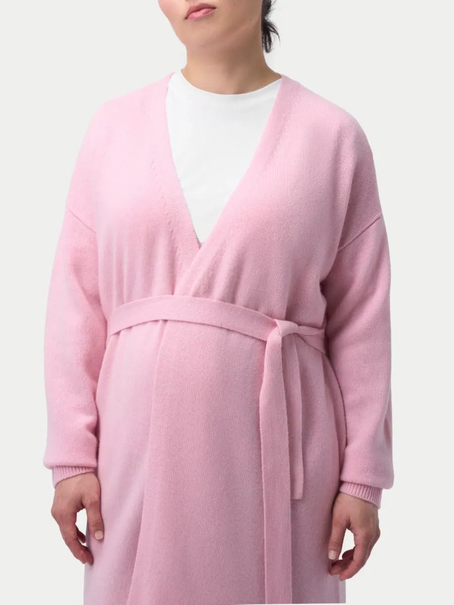 Длинный кашемировый халат для беременных Gobi Cashmere — изображение 2 из 5, розовый-розовый