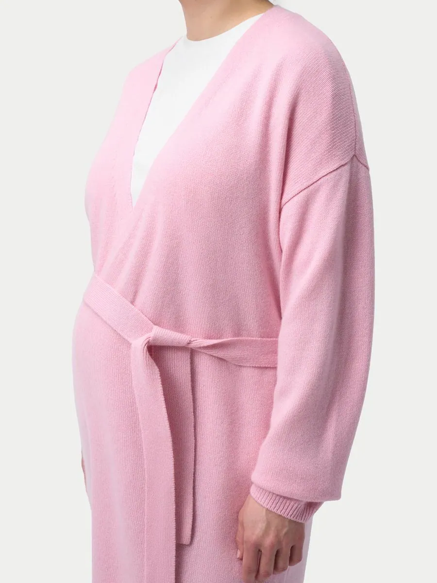 Длинный кашемировый халат для беременных Gobi Cashmere — изображение 4 из 5, розовый-розовый
