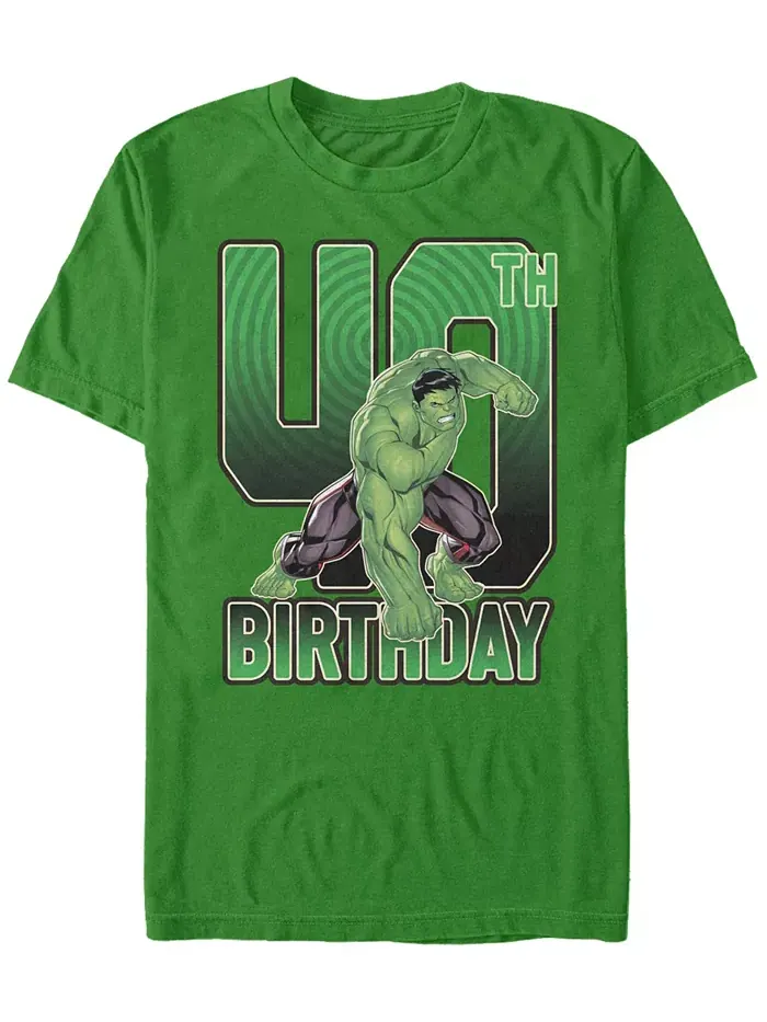 Мужская футболка с коротким рукавом Marvel Hulk Smash 40th Birthday Fifth Sun — изображение 1 из 1, изумруд