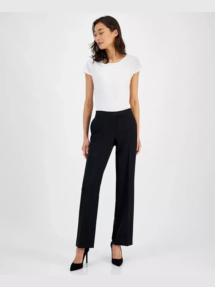 Женские брюки Tab Waist Trouser Pant, Regular & Petite Kasper — изображение 1 из 2, черный