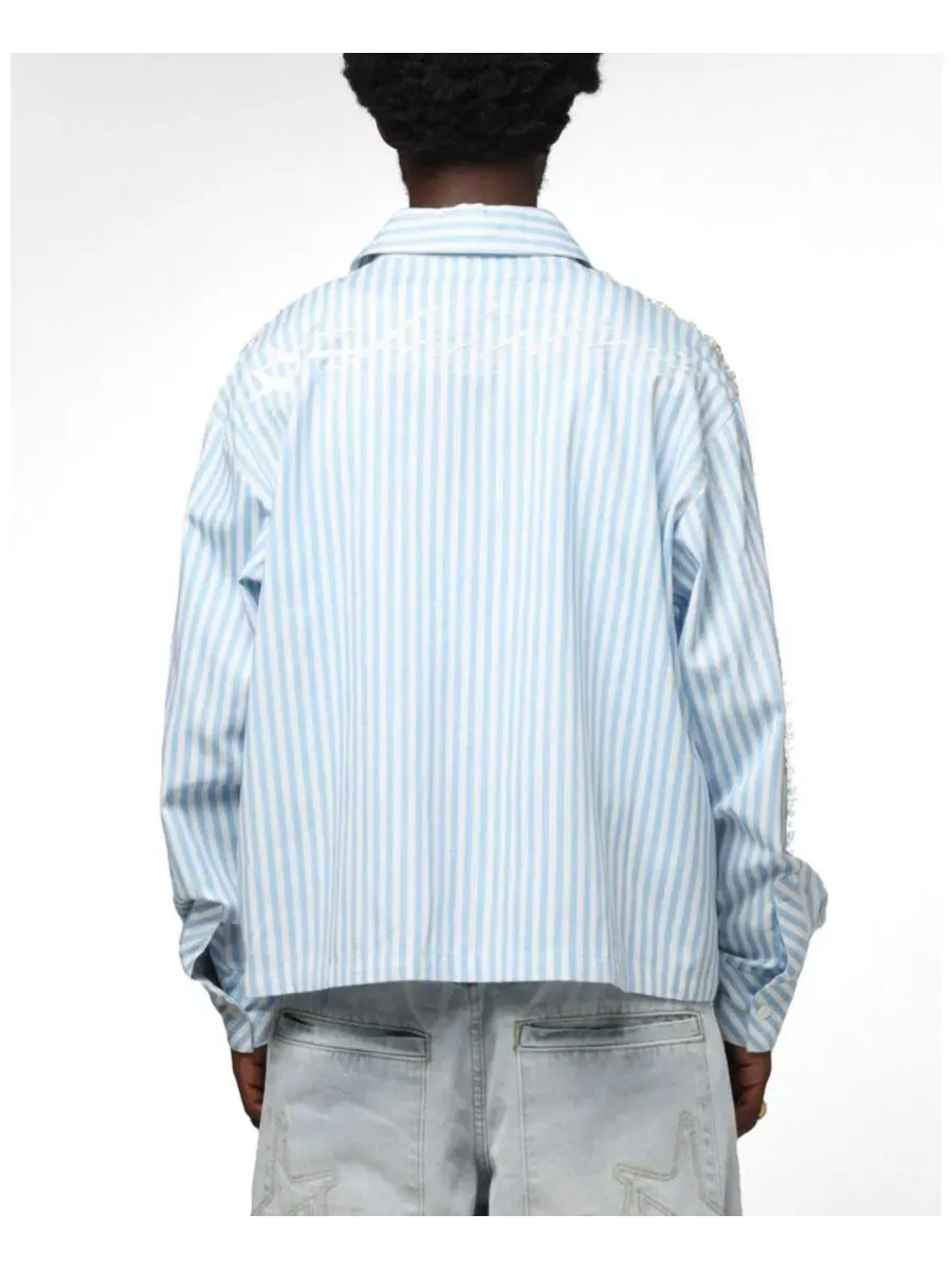 Длинный рукав с полным пуговичным фронтом, модель Pearl Button Up Shirt Loiter — изображение 2 из 6, нет цвета