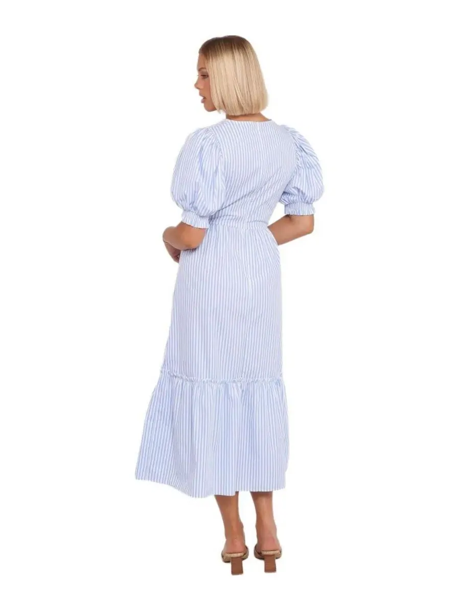 Платье миди с рукавом-фонариком Steele Puff Sleeve Midi Petal and Pup — изображение 3 из 4, синий
