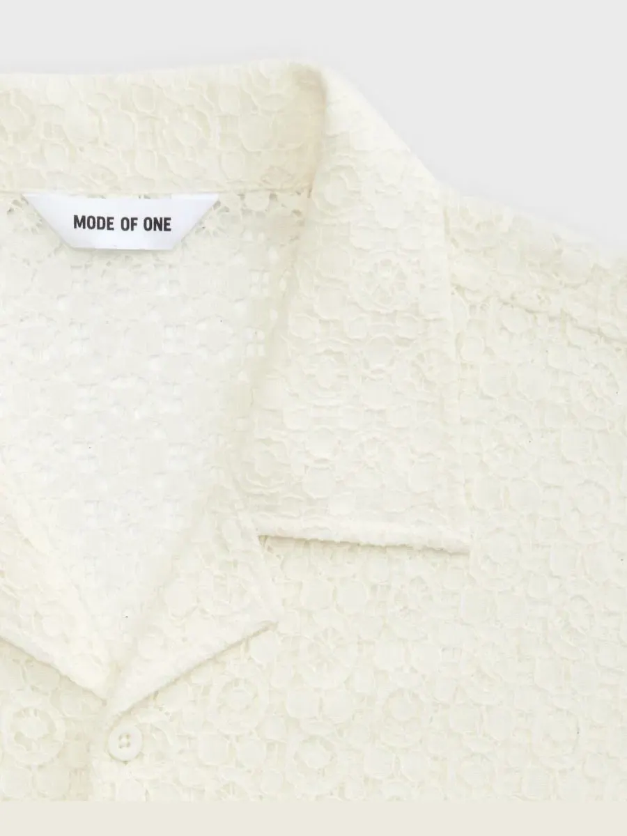 Рубашка свободного кроя с флористическим кружевом Mode of One, Neo Natural — изображение 4 из 4