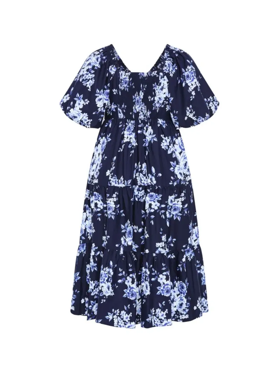 Платье-миди V-образным вырезом Fantasy Marine Print CITY CHIC, Amalfi Floral — изображение 4 из 4