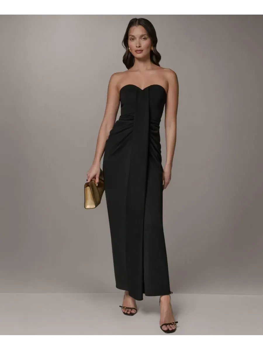 Платье макси с эффектным корсетом Donna Karan New York — изображение 1 из 6, черный