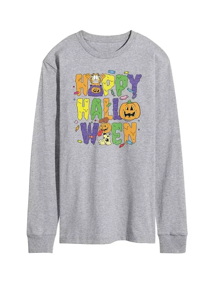 Мужская футболка с длинным рукавом Garfield Happy Halloween AIRWAVES — изображение 1 из 2, серый