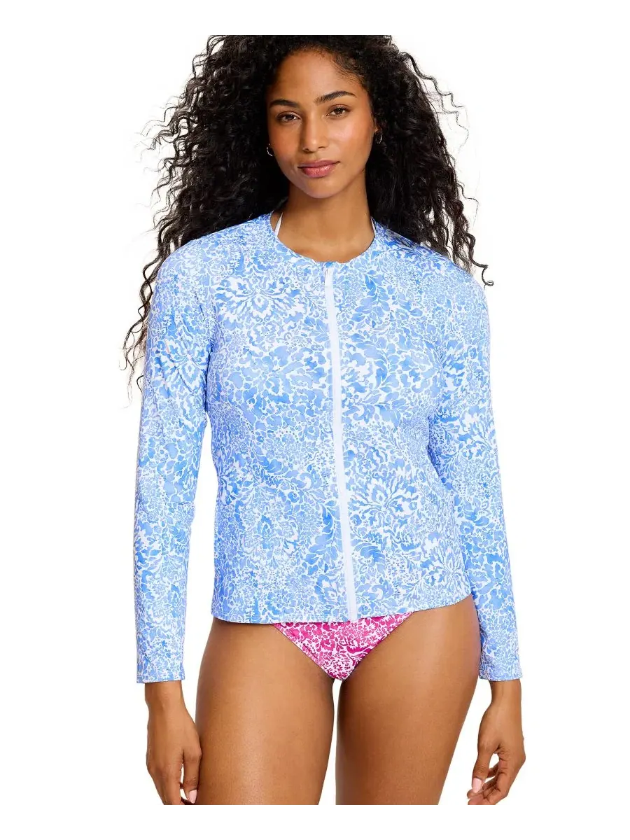 Женская рашгард-футболка с длинным рукавом Tommy Bahama — изображение 1 из 3, синий