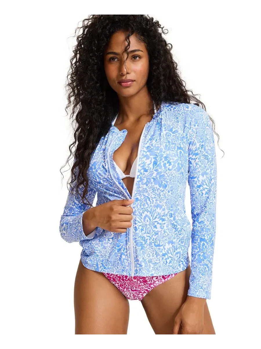 Женская рашгард-футболка с длинным рукавом Tommy Bahama — изображение 3 из 3, синий