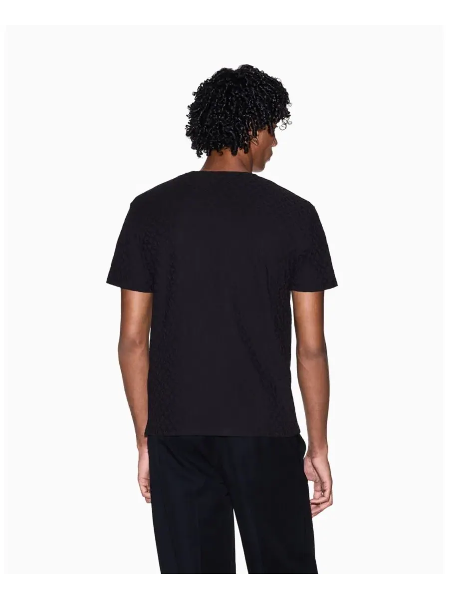 Футболка с принтом All Over Logo из мерсеризованного хлопка A|X Armani Exchange — изображение 3 из 5, черный
