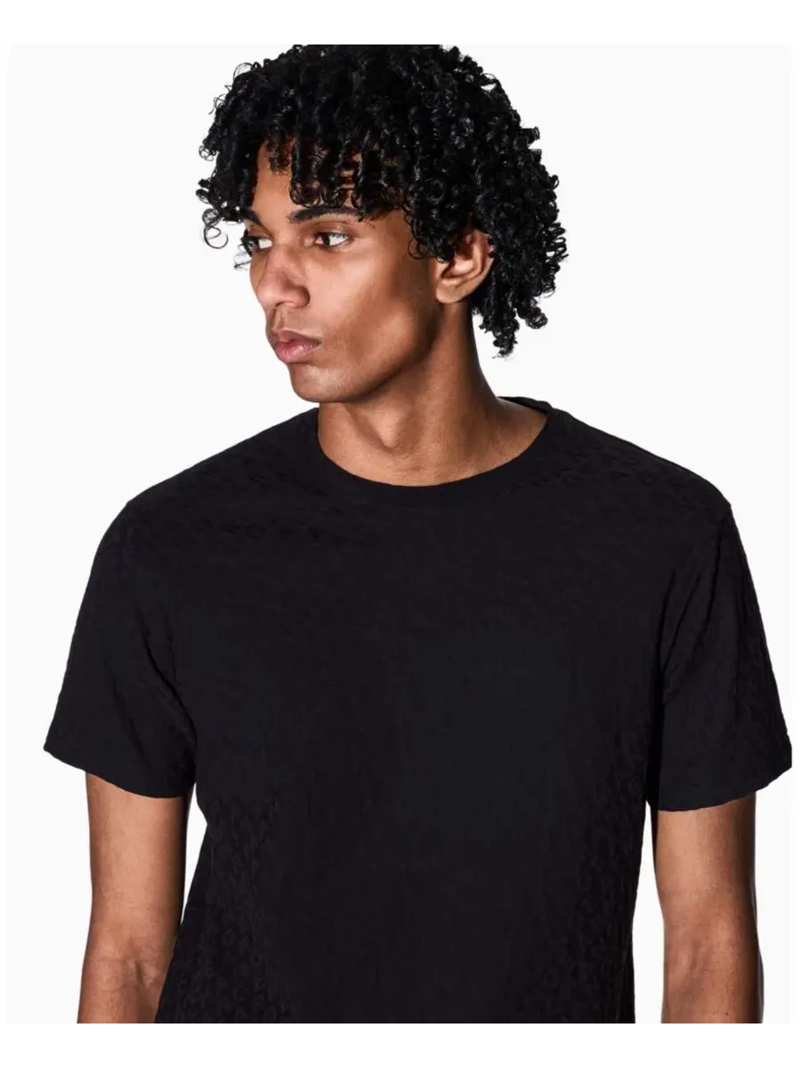 Футболка с принтом All Over Logo из мерсеризованного хлопка A|X Armani Exchange — изображение 4 из 5, черный