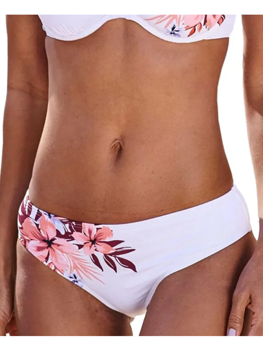 Плавки бикини с принтом Women's Floral Print Bikini Swimsuit Bottom LASCANA — изображение 1 из 7, кремовый мульти