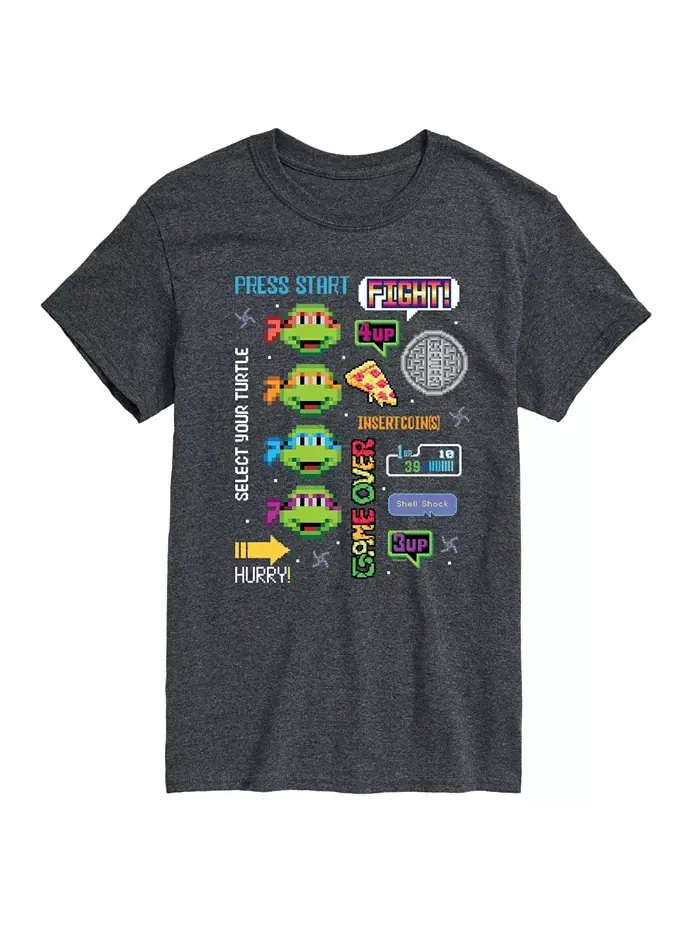 Мужская футболка с принтом Teenage Mutant Ninja Turtles AIRWAVES — изображение 1 из 2, серый