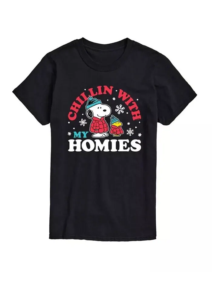 Мужская футболка с коротким рукавом Peanuts Chilling with Homies AIRWAVES — изображение 1 из 2, черный