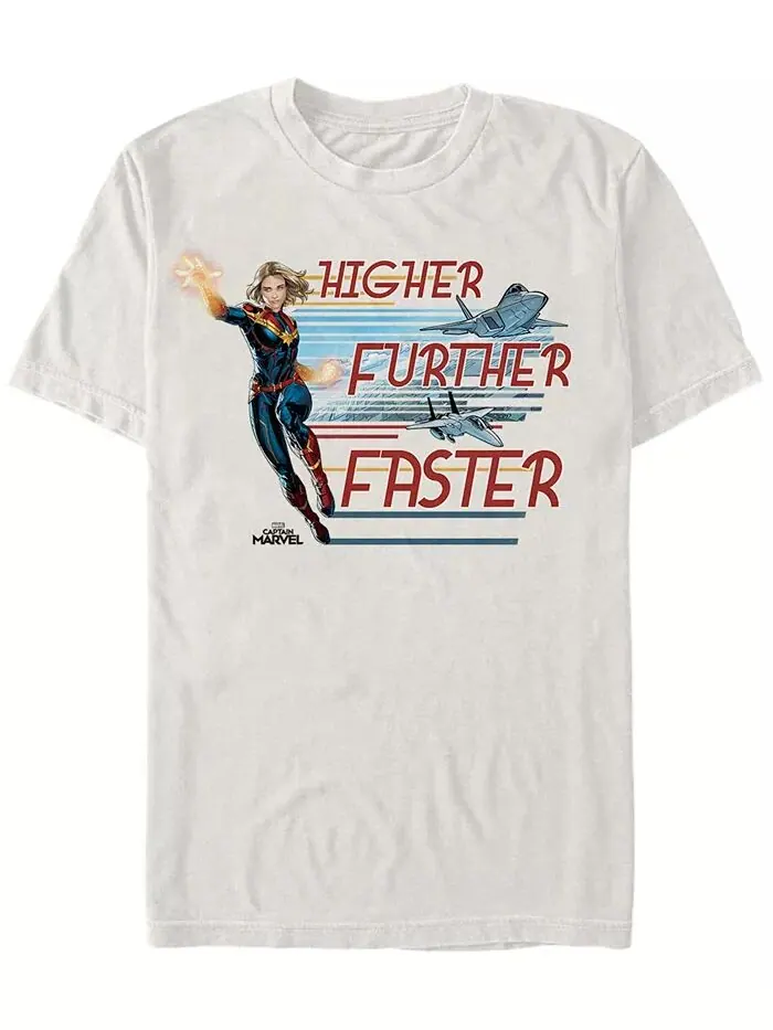 Футболка с коротким рукавом Marvel для мужчин Captain Marvel Jet Streams Fifth Sun — изображение 1 из 1, прозрачный