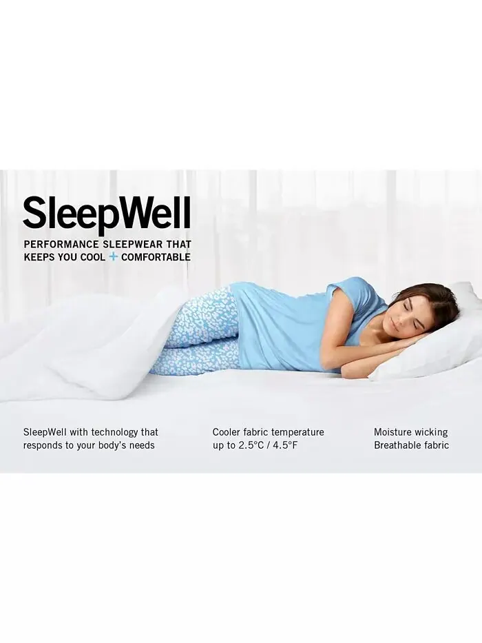 Женские пижамные брюки-капри Sleepwell большого размера с принтом, изготовленные с использованием — изображение 7 из 9