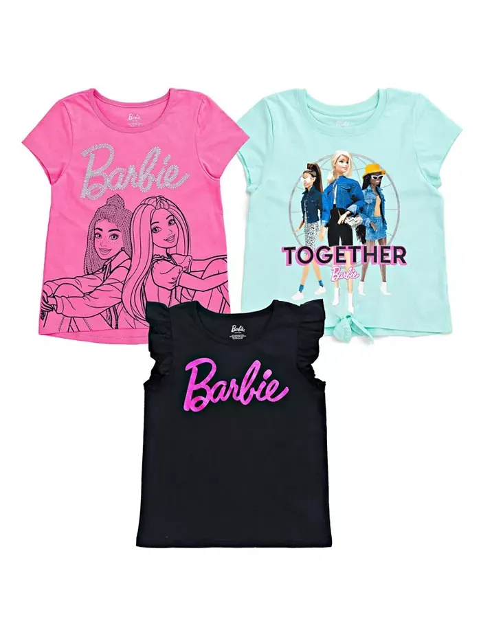 Футболки для девочек, 3 шт. в наборе Barbie
