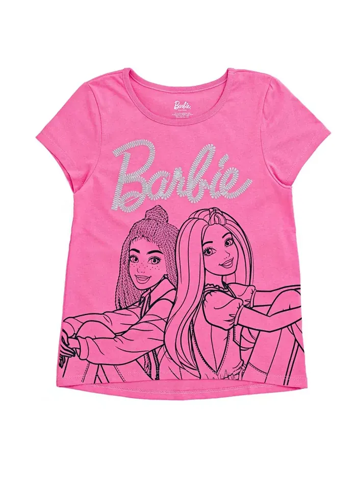 Футболки для девочек, 3 шт. в наборе Barbie — изображение 2 из 8, черный