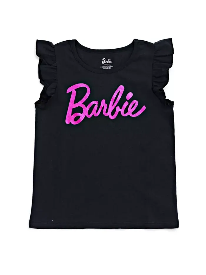 Футболки для девочек, 3 шт. в наборе Barbie — изображение 3 из 8, черный