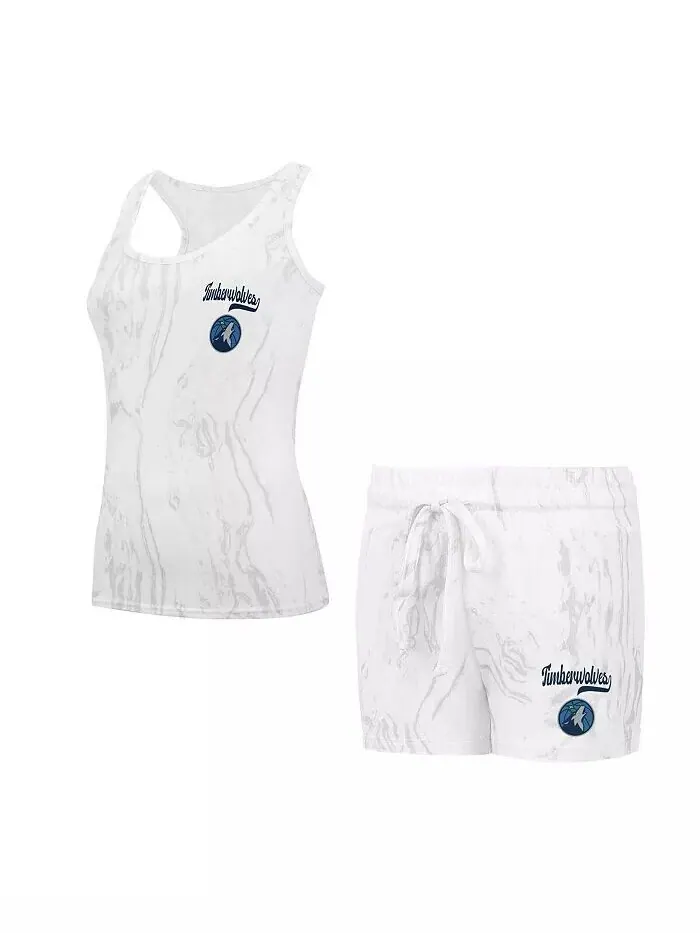 Женский комплект из белых шорт и майки Minnesota Timberwolves Quartz Concepts Sport — изображение 1 из 3