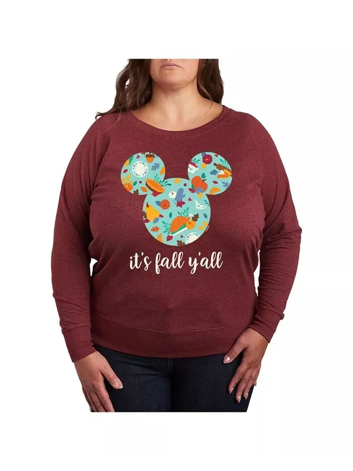 Футболка-пуловер Disney Fall Yall Graphic Plus Size Hybrid Apparel — изображение 1 из 3, красный