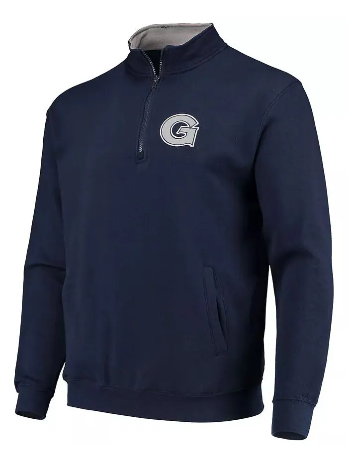 Мужская толстовка Georgetown Hoyas Tortugas Logo с застежкой-молнией на четверть Colosseum — изображение 3 из 5, темно-синий