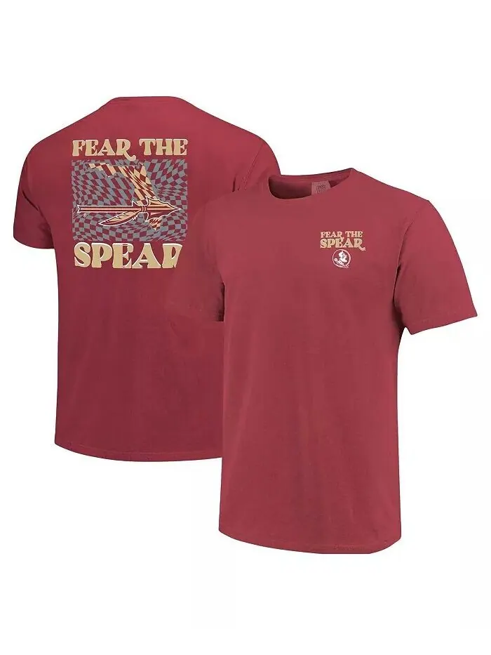 Женская футболка Garnet Florida State Seminoles Comfort Colors с клетчатым талисманом Image One