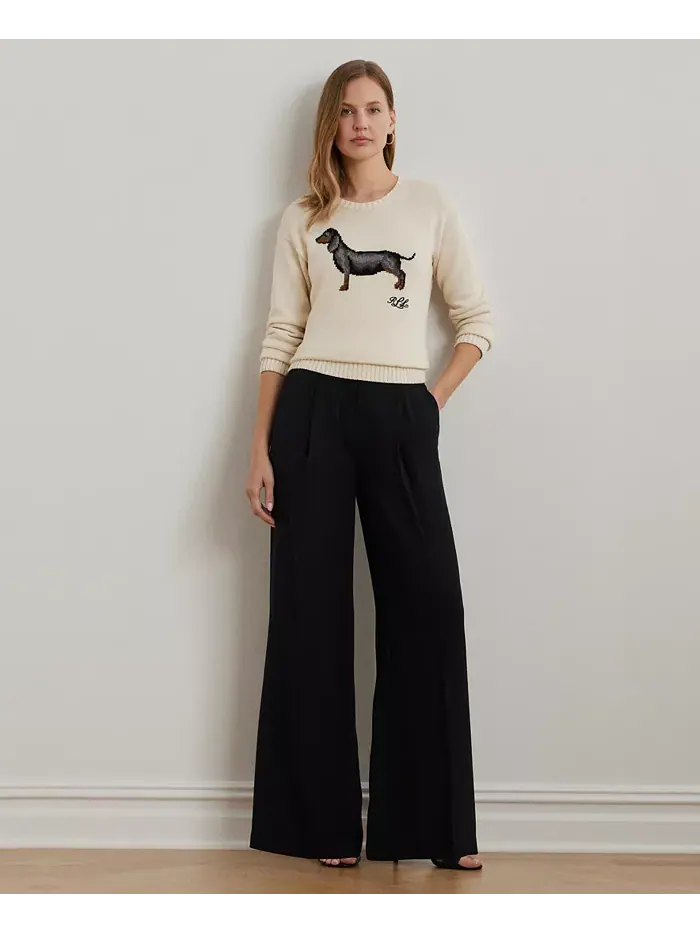 Женские широкие брюки из двустороннего жоржета Lauren Ralph Lauren — изображение 1 из 7, черный