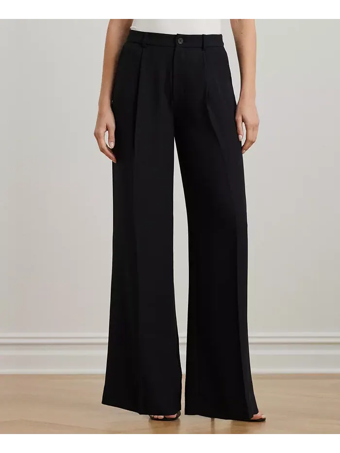 Женские широкие брюки из двустороннего жоржета Lauren Ralph Lauren — изображение 2 из 7, черный