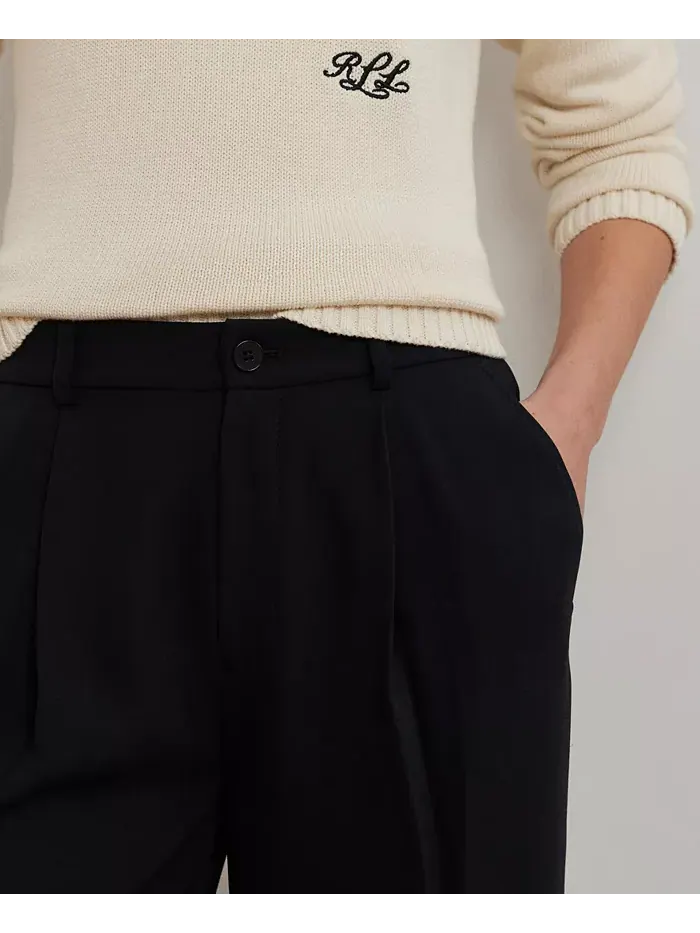 Женские широкие брюки из двустороннего жоржета Lauren Ralph Lauren — изображение 4 из 7, черный
