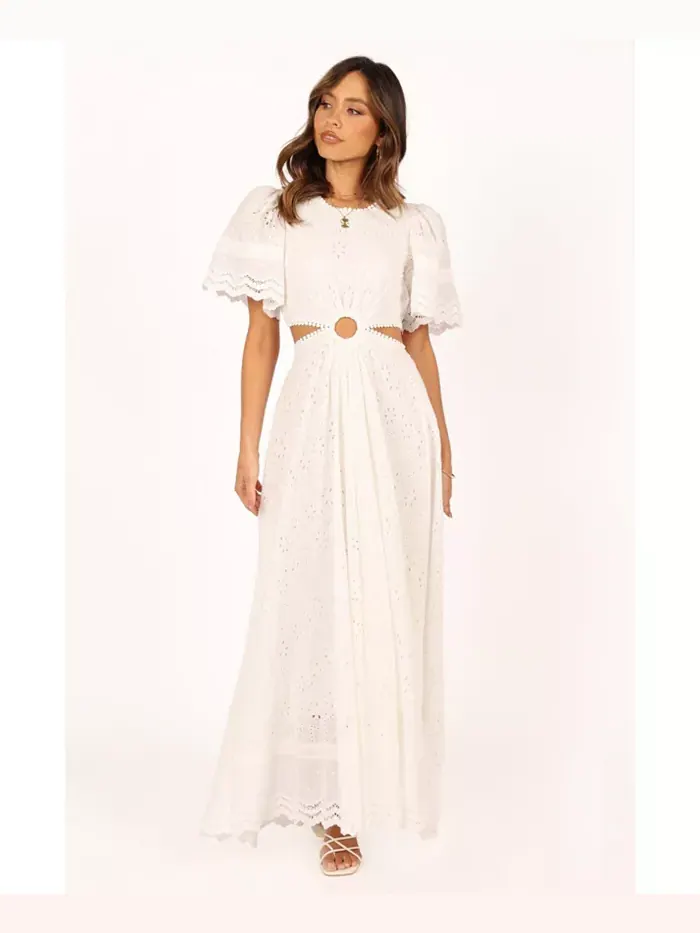 Женское платье макси Merletto Cut Out Petal and Pup — изображение 1 из 6, белый