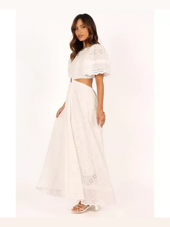 Женское платье макси Merletto Cut Out Petal and Pup — изображение 2 из 6, белый
