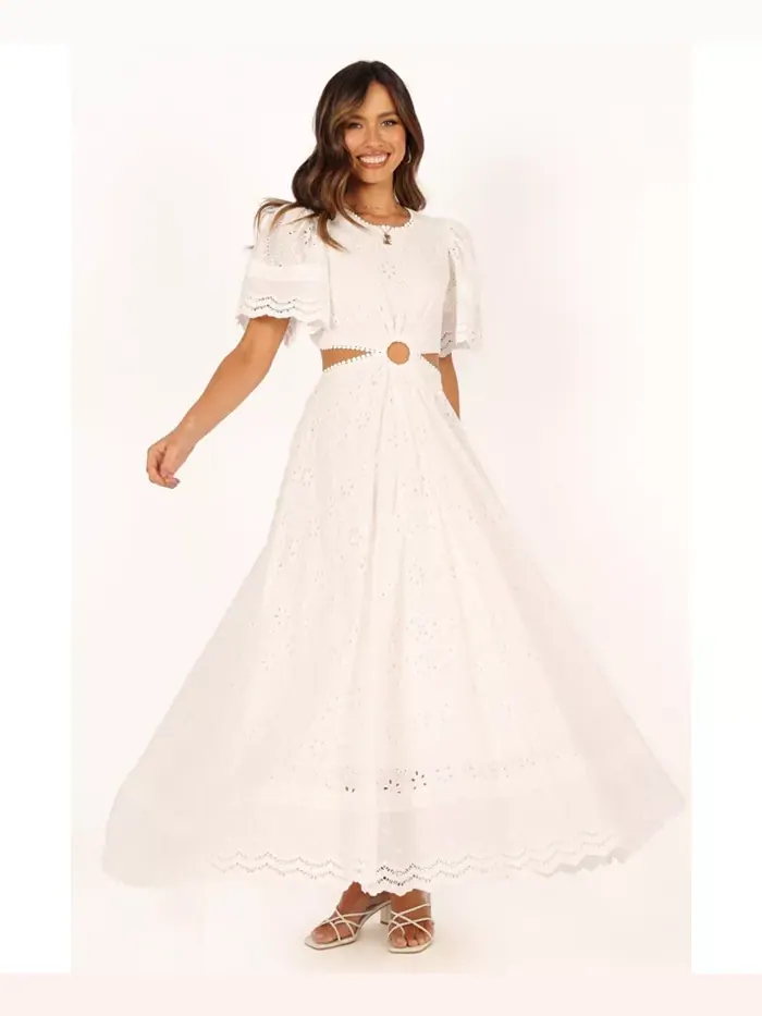 Женское платье макси Merletto Cut Out Petal and Pup — изображение 3 из 6, белый